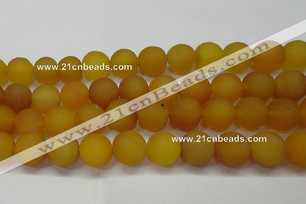 CAG6724 15 inches 16mm round yellow pilates agate beads