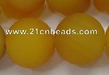 CAG6725 15 inches 18mm round yellow pilates agate beads