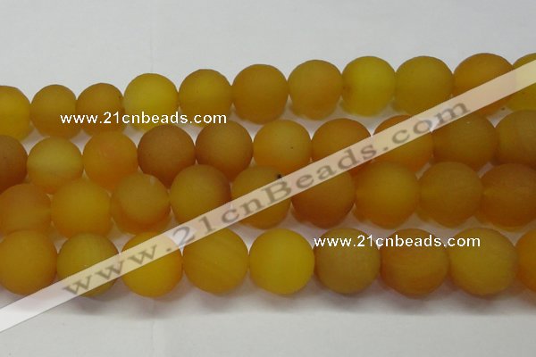 CAG6725 15 inches 18mm round yellow pilates agate beads