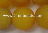 CAG6726 15 inches 20mm round yellow pilates agate beads