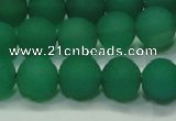 CAG6730 15 inches 8mm round green pilates agate beads