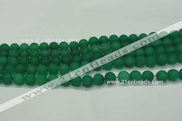 CAG6730 15 inches 8mm round green pilates agate beads