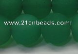 CAG6734 15 inches 16mm round green pilates agate beads