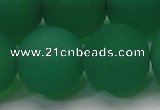 CAG6735 15 inches 18mm round green pilates agate beads