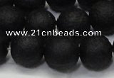 CAG6741 15 inches 10mm round black pilates agate beads