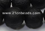 CAG6745 15 inches 18mm round black pilates agate beads