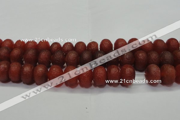 CAG6750 15 inches 10*14mm rondelle red pilates agate beads