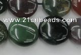 CAG6772 15.5 inches 16mm flat round Indian agate beads wholesale