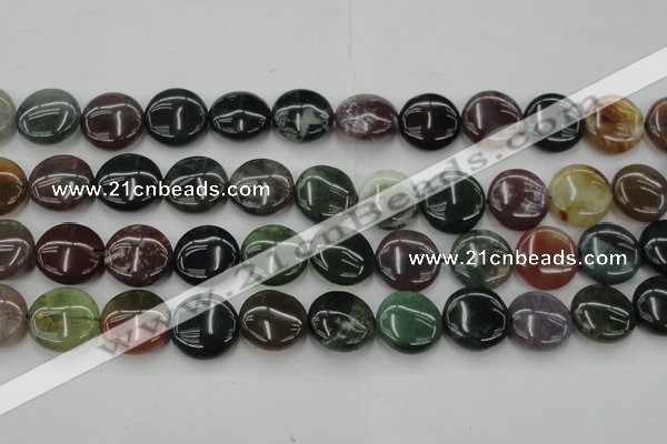 CAG6772 15.5 inches 16mm flat round Indian agate beads wholesale