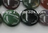 CAG6773 15.5 inches 18mm flat round Indian agate beads wholesale