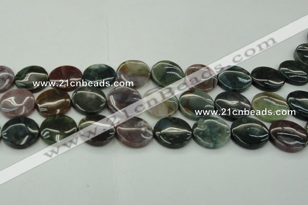 CAG6774 15.5 inches 20mm flat round Indian agate beads wholesale