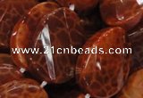 CAG678 15.5 inches 18*25mm twisted oval natural fire agate beads