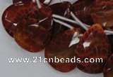 CAG679 15.5 inches 15*20mm faceted teardrop natural fire agate beads