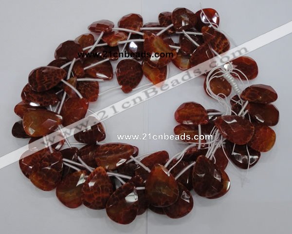 CAG679 15.5 inches 15*20mm faceted teardrop natural fire agate beads