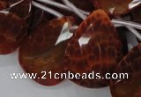 CAG680 15.5 inches 22*30mm faceted teardrop natural fire agate beads