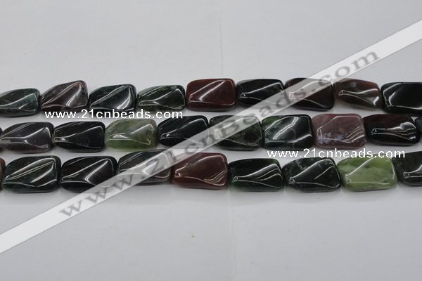 CAG6811 15.5 inches 18*25mm twisted rectangle Indian agate beads