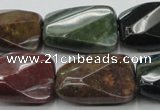 CAG6814 15.5 inches 16*22mm faceted & twisted rectangle Indian agate beads