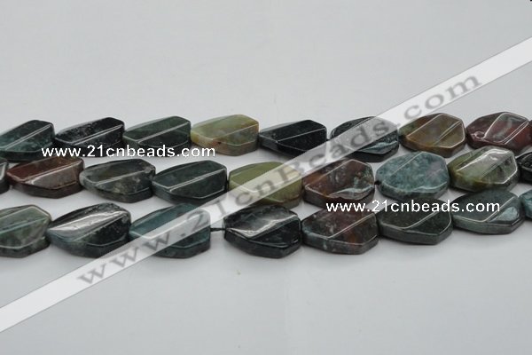 CAG6818 15.5 inches 18*25mm faceted & twisted octagon Indian agate beads