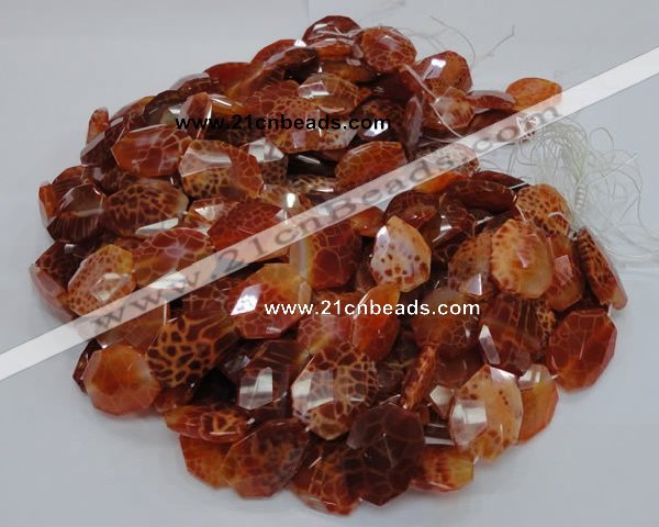 CAG682 15.5 inches 22*30mm faceted freeform natural fire agate beads