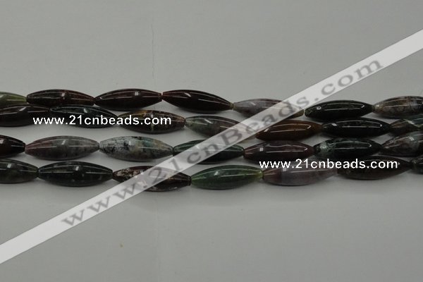 CAG6830 15.5 inches 10*30mm rice Indian agate beads wholesale