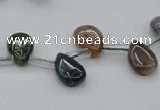 CAG6838 Top drilled 8*12mm flat teardrop Indian agate beads