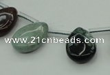 CAG6842 Top drilled 15*20mm flat teardrop Indian agate beads