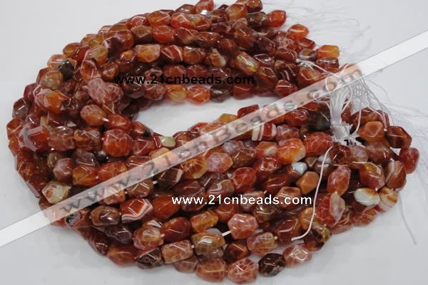 CAG687 15.5 inches 10*14mm nugget natural fire agate beads wholesale