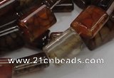 CAG688 15.5 inches 13*18mm rectangle dragon veins agate beads