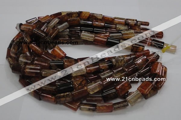 CAG688 15.5 inches 13*18mm rectangle dragon veins agate beads