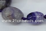 CAG6880 12*14mm - 22*30mm faceted drum dragon veins agate beads