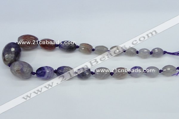 CAG6880 12*14mm - 22*30mm faceted drum dragon veins agate beads