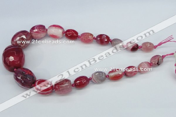 CAG6883 12*14mm - 25*30mm faceted drum dragon veins agate beads