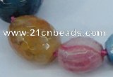 CAG6885 12*14mm - 25*30mm faceted drum dragon veins agate beads