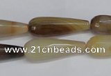 CAG6891 15.5 inches 10*30mm faceted teardrop line agate beads