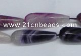 CAG6892 15.5 inches 10*30mm faceted teardrop line agate beads