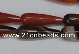 CAG6893 15.5 inches 10*30mm faceted teardrop line agate beads