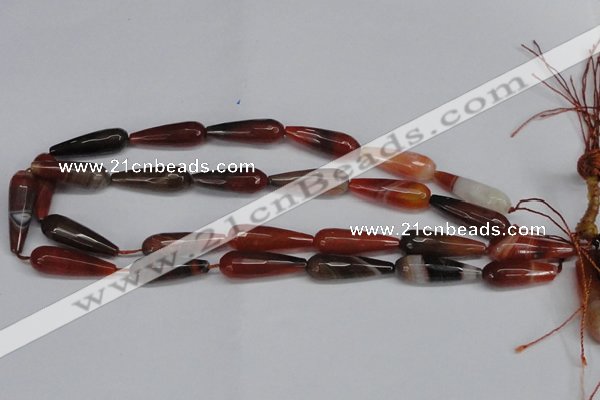 CAG6893 15.5 inches 10*30mm faceted teardrop line agate beads