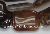 CAG690 15.5 inches 22*30mm rectangle dragon veins agate beads