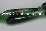 CAG6904 15.5 inches 10*40mm faceted teardrop line agate beads