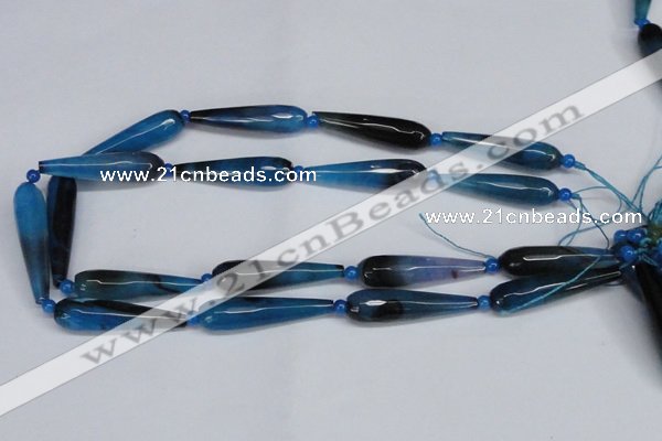 CAG6905 15.5 inches 10*40mm faceted teardrop line agate beads