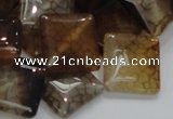 CAG691 15.5 inches 20*20mm rhombic dragon veins agate beads