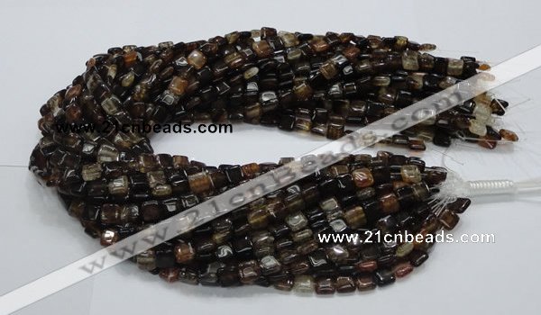 CAG692 15.5 inches 8*8mm square dragon veins agate beads wholesale