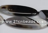 CAG6922 15.5 inches 20*55mm oval black line agate beads