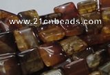 CAG693 15.5 inches 12*12mm square dragon veins agate beads