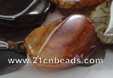 CAG696 15.5 inches 22*32mm twisted freeform dragon veins agate beads