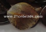 CAG697 15.5 inches 30*35mm freeform dragon veins agate beads