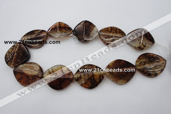 CAG697 15.5 inches 30*35mm freeform dragon veins agate beads