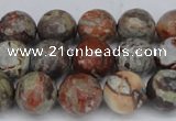 CAG7013 15.5 inches 10mm faceted round ocean agate gemstone beads