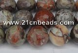 CAG7014 15.5 inches 12mm faceted round ocean agate gemstone beads