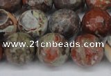 CAG7015 15.5 inches 14mm faceted round ocean agate gemstone beads